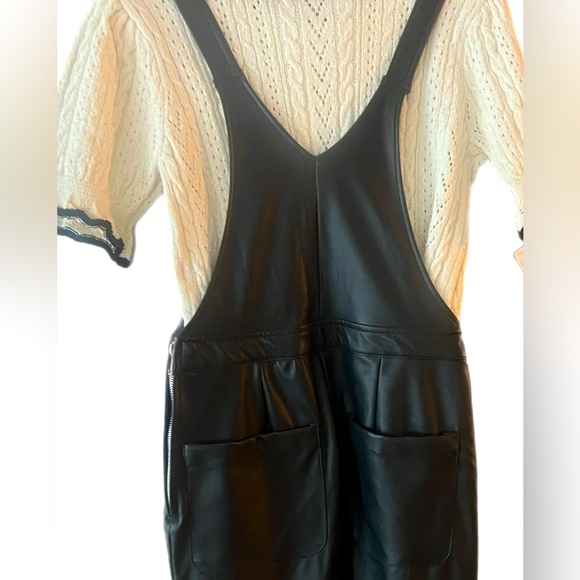 NWT Vegan Leather Black overalls size small and size Medium 🌹 - Picture 4 of 6